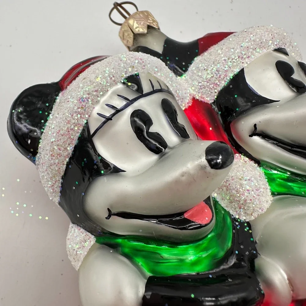 1996 Christopher Radko DISNEY MICKEY MINNIE HOLIDAY SKATER Christmas Ornament